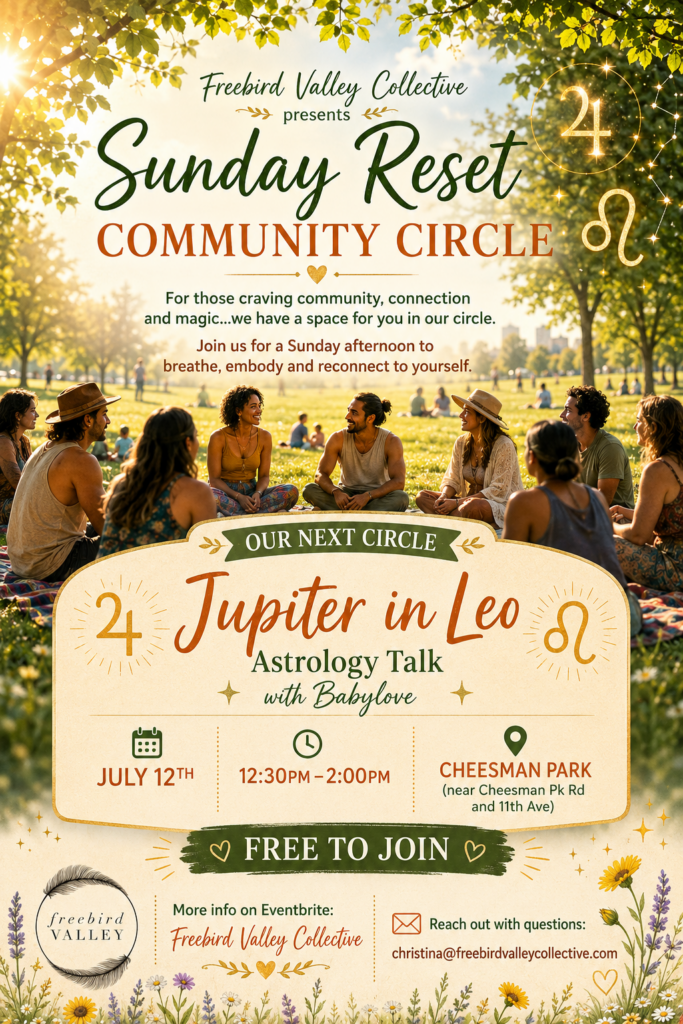 Flyer for July 2026 Sunday Reset Event